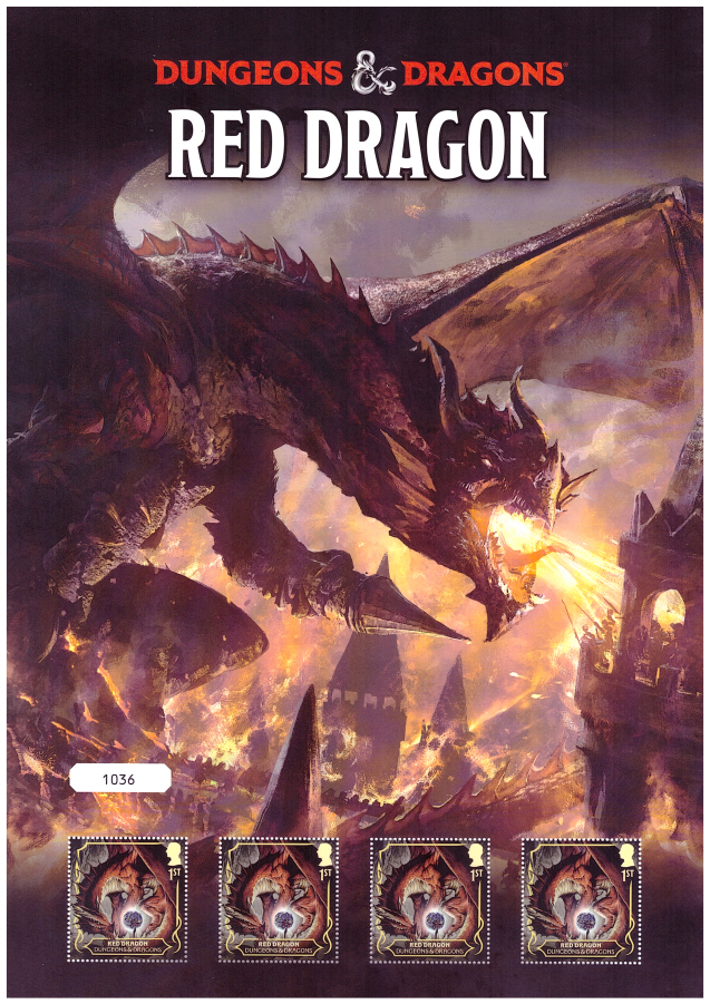 (image for) 2024 Dungeons & Dragons - Red Dragon Royal Mail Fan Sheet